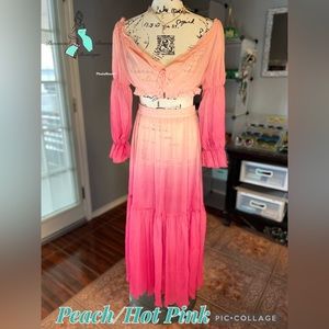 Peach/Hot Pink Cover Up